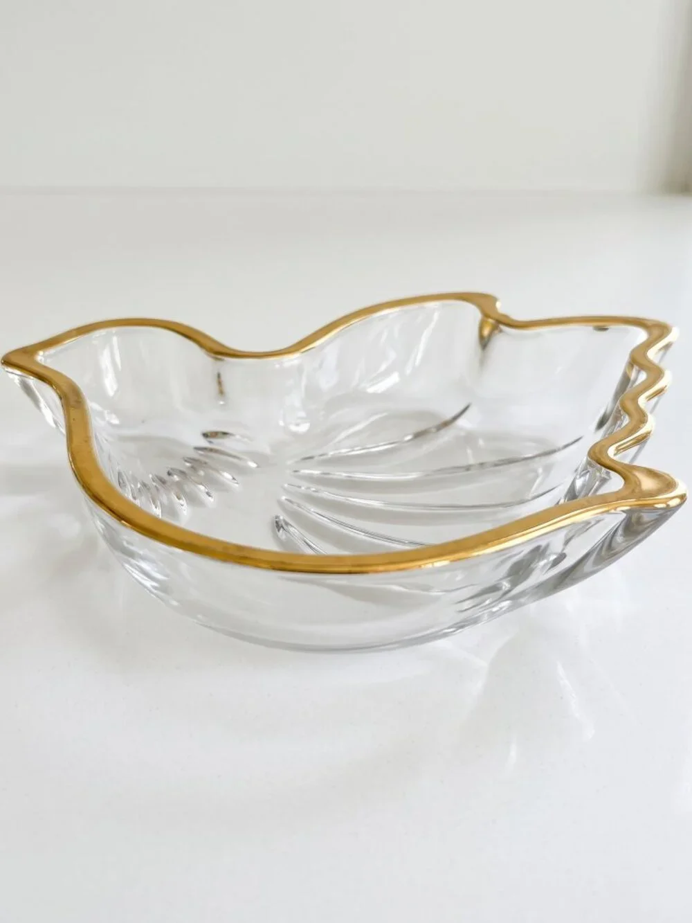 Mikasa Golden Dove Sweet Dish Peace Crystal Gold Trim Trinket Bowl 6.5